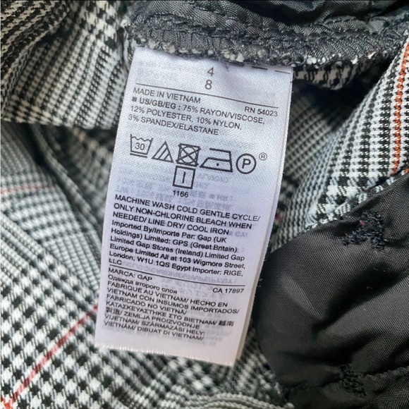 Gap Signature Skinny Ankle Pants Size 4 Plaid Check Stretch Work Trousers - Picture 11 of 11